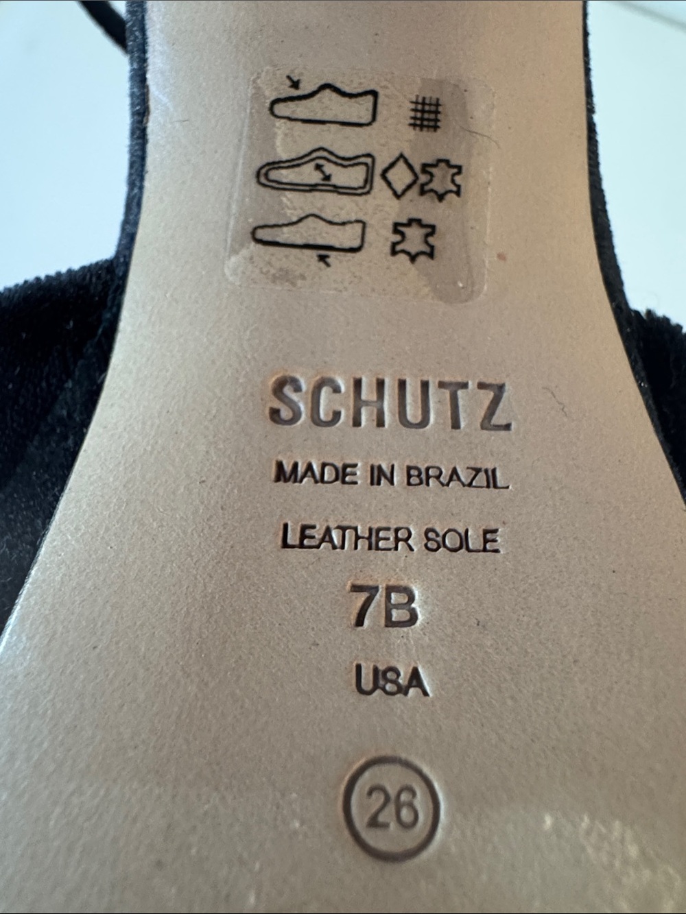 SCHUTZ Ariya Platform Sandal Black Velvet Size 7 - Picture 12 of 13